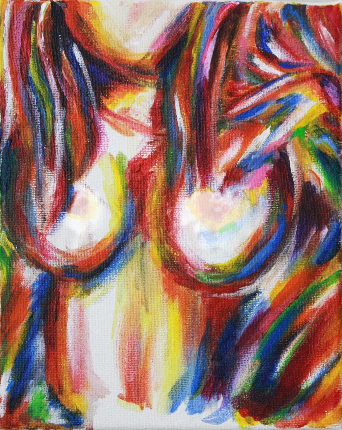 Nude Lady Abstract Painting Original Acrylic Painting With Regard To Sensual Wall Art (View 8 of 20)