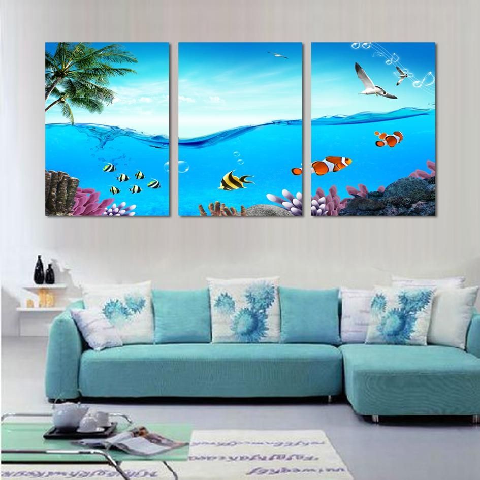 Online Get Cheap 3 Piece Canvas Wall Art Tropical  Aliexpress Within 3 Piece Beach Wall Art (View 3 of 20)