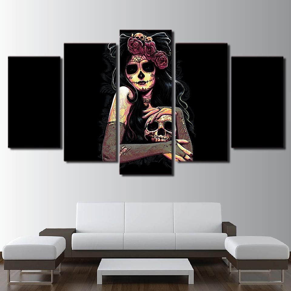 Online Get Cheap Skull Canvas Wall Art  Aliexpress | Alibaba Group For Cheap Wall Art Canvas Sets (View 14 of 20)