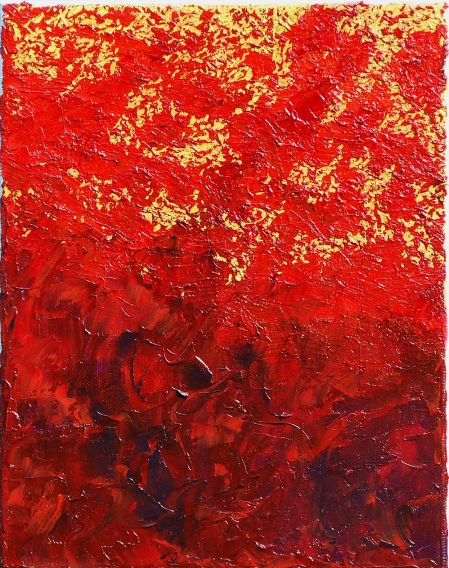 Original 8 X 10 Canvas Art, Abstract Red And Yellow Modern Art Within Red And Yellow Wall Art (View 16 of 20)