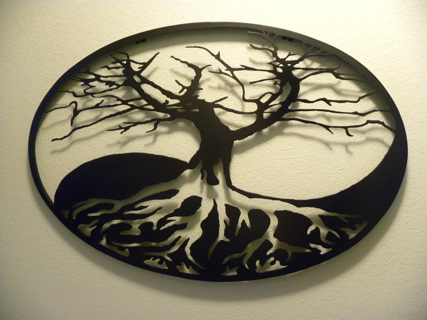 Oval Yin Yang Tree Of Life Metal Wall Art Within Yin Yang Wall Art (Photo 1 of 20)