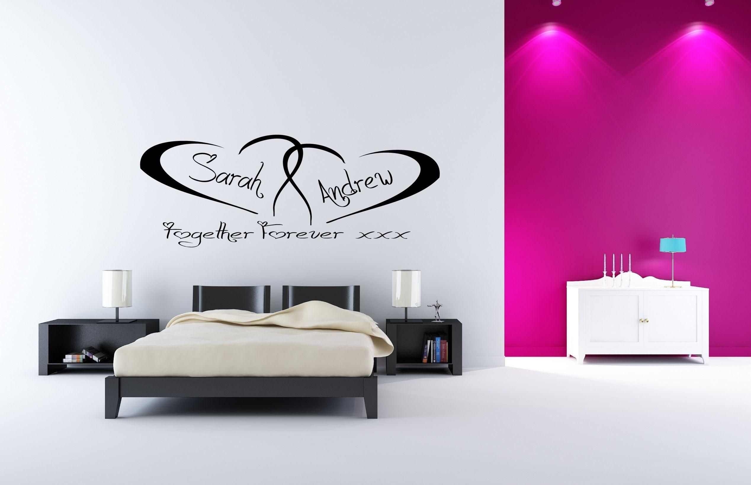 Personalised Love Hearts, Together Forever.. Vinyl Wall Art Regarding Love Wall Art (Photo 12 of 20)