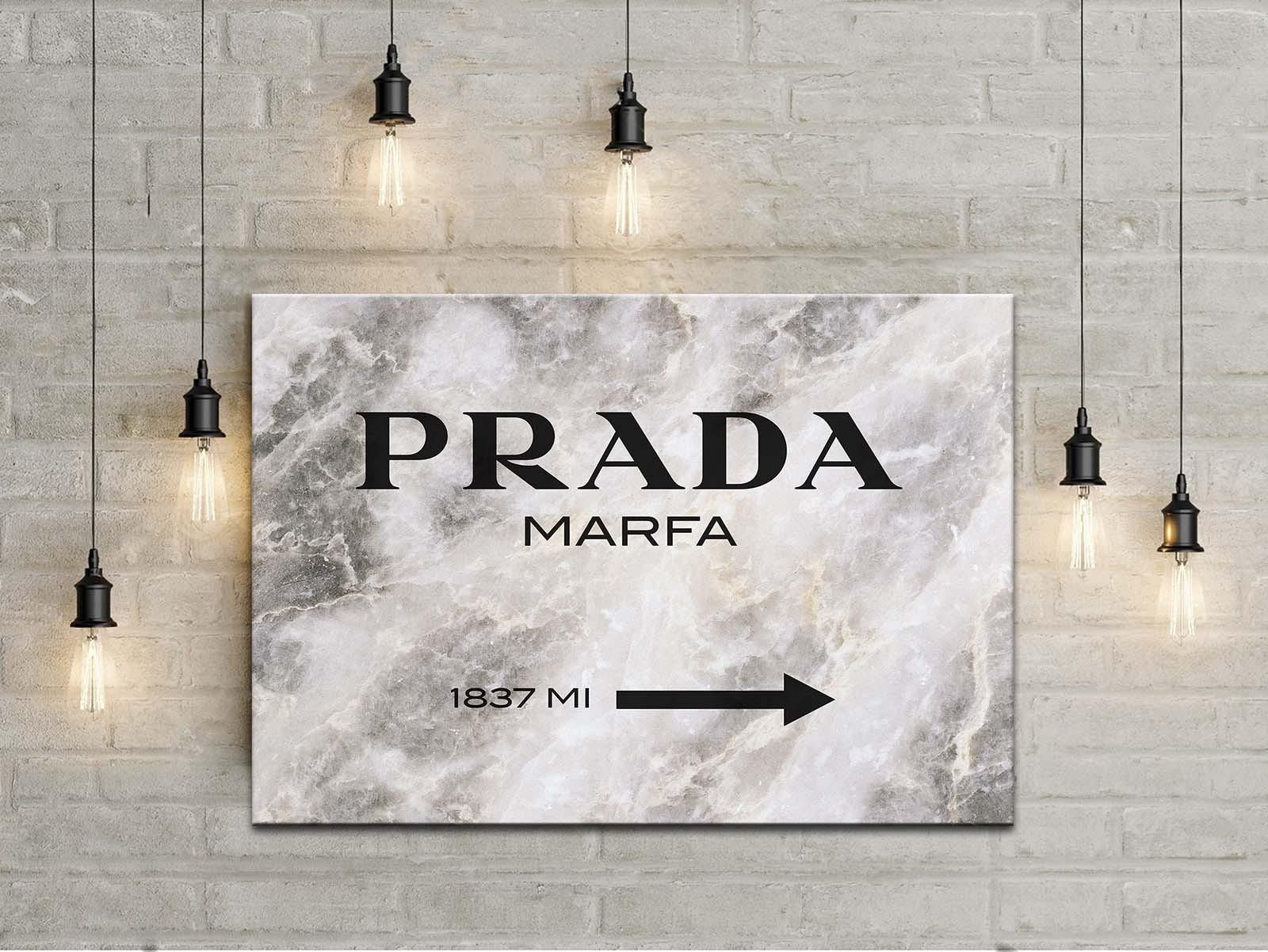 Prada Marfa Gossip Girl Sign, Painting Canvas Art, Wall Art, Home Intended For Prada Marfa Wall Art (View 19 of 20)