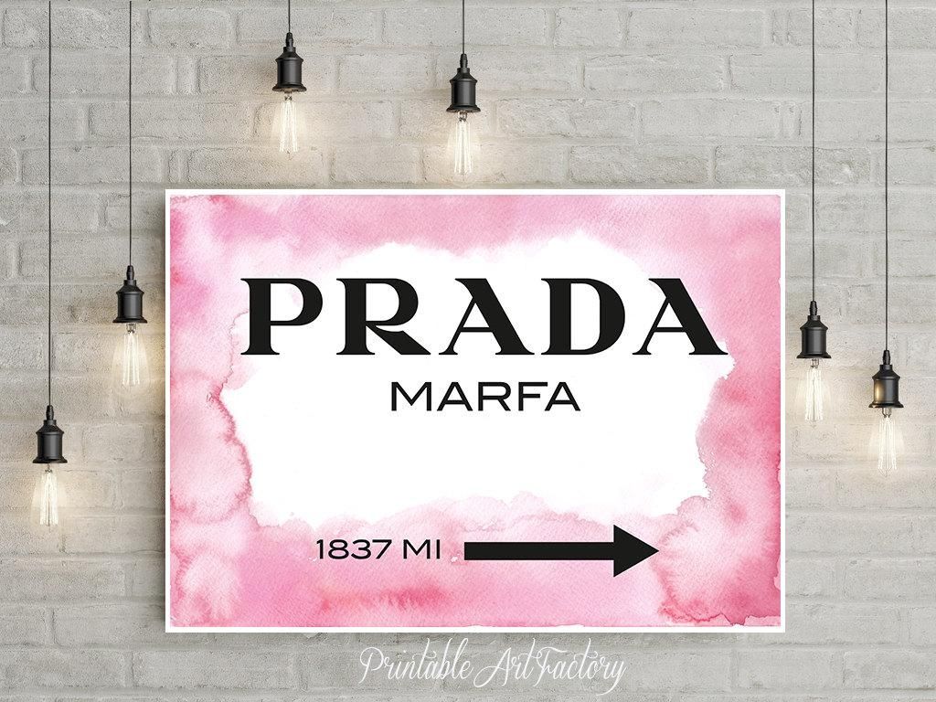 Prada Marfa Pink Watercolor Instant Download Printable 1837 In Prada Marfa Wall Art (View 16 of 20)