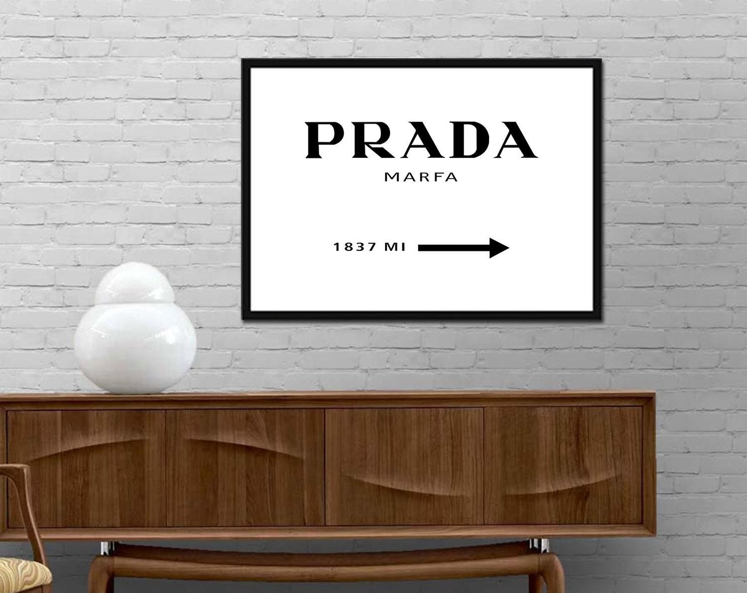 Prada Marfa Sign Poster Brand Distance Mark Gossip Girl Modern For Prada Marfa Wall Art (View 14 of 20)