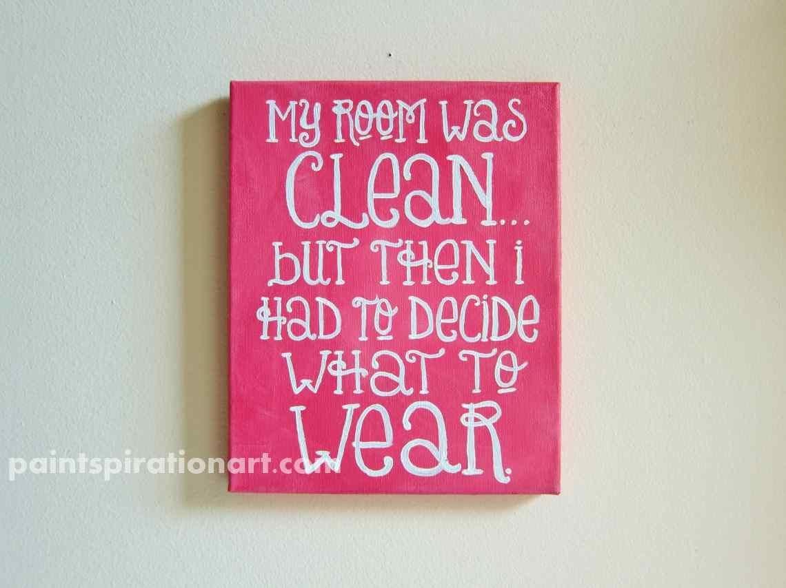 Quote Canvas Painting 8x10 Pink Wall Art Custom College Dorm In Wall Art For Teens (Photo 1 of 20)