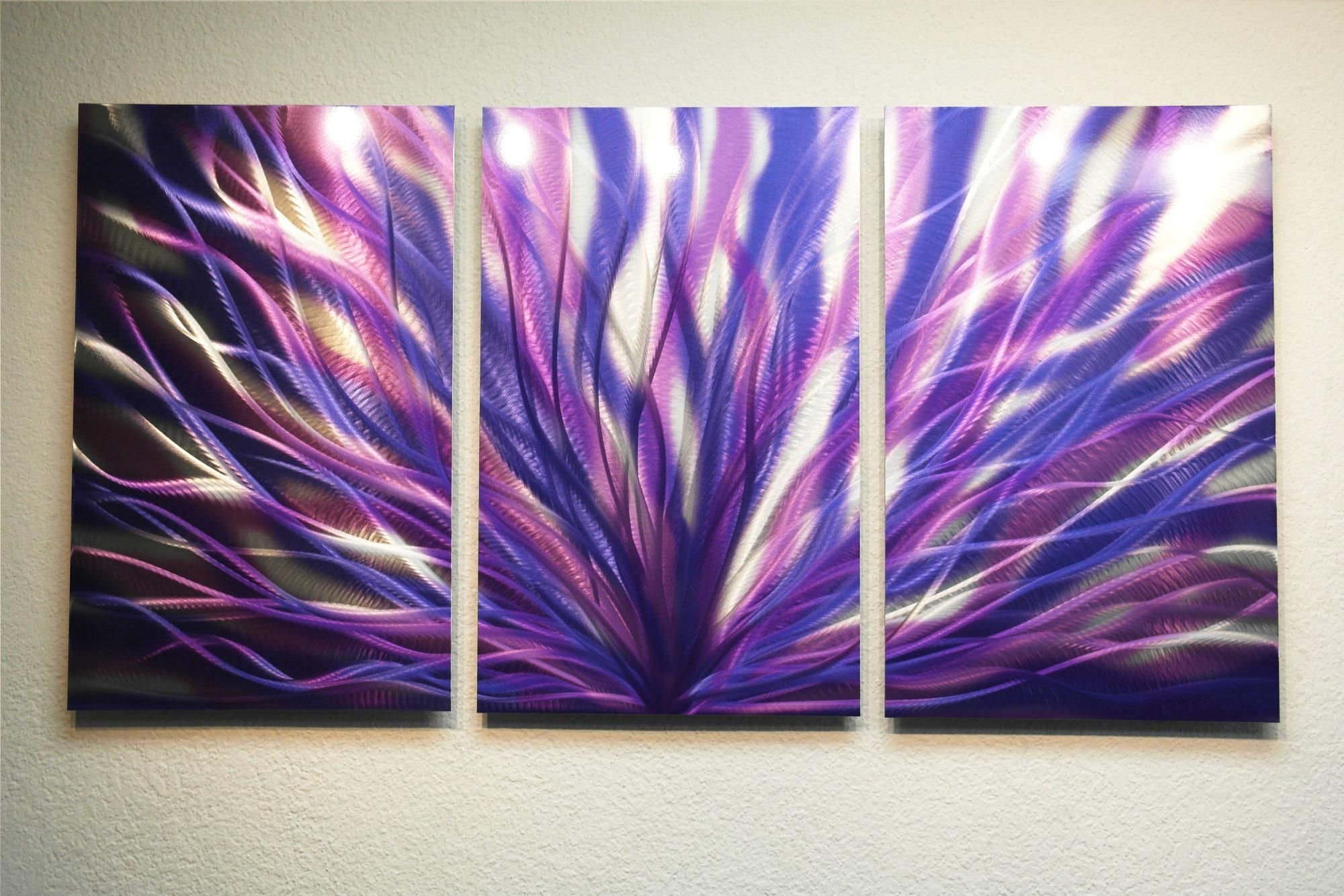 Radiance Purple 47 – Metal Wall Art Abstract Sculpture Modern With Regard To Purple Abstract Wall Art (View 5 of 20)