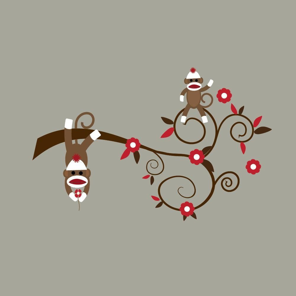 Sock Monkey Wall Decals – Popular Items For Sock Monkey Decal On Regarding Sock Monkey Wall Art (View 1 of 20)
