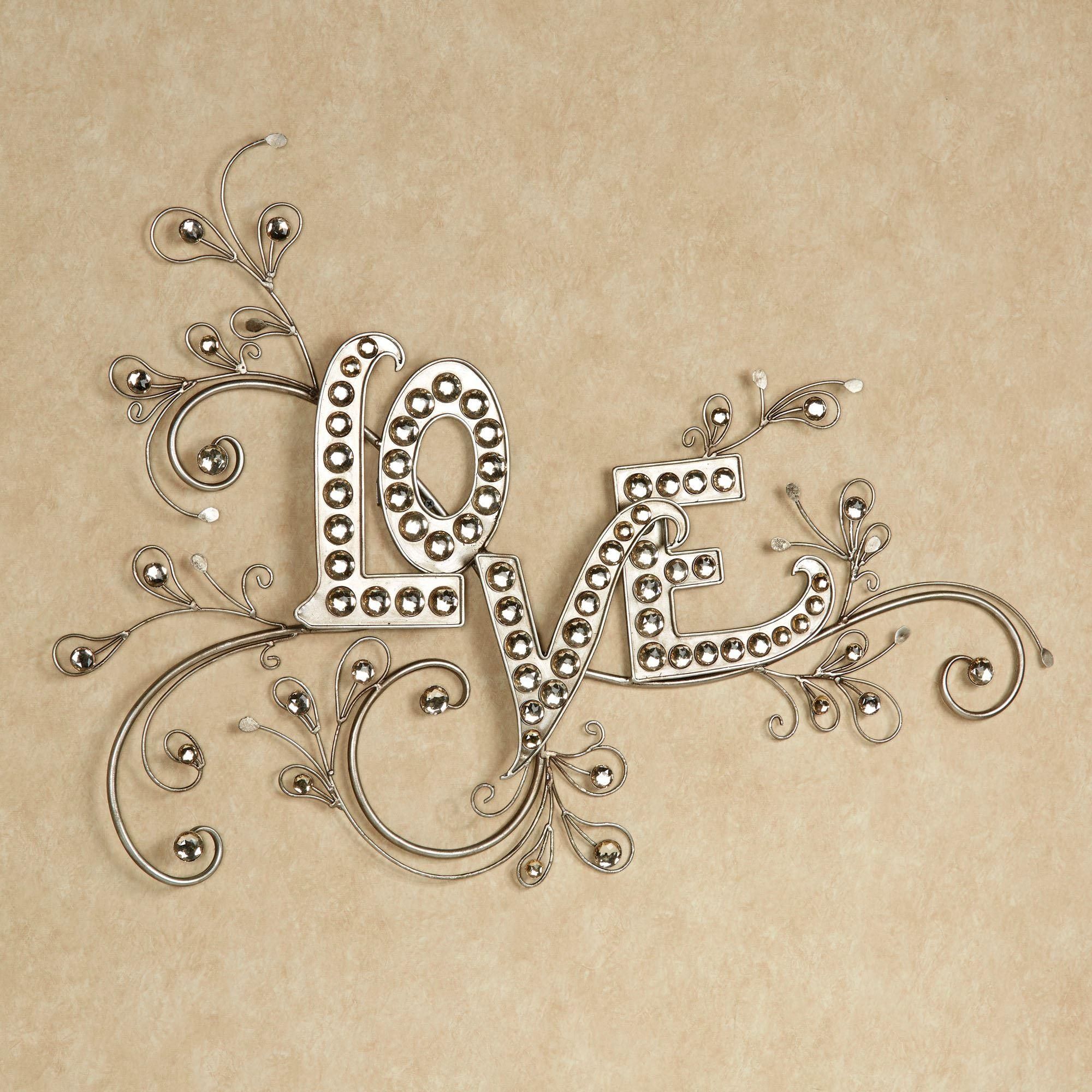 Sparkling Love Gem Word Wall Art Intended For Live Love Laugh Metal Wall Decor (View 16 of 20)