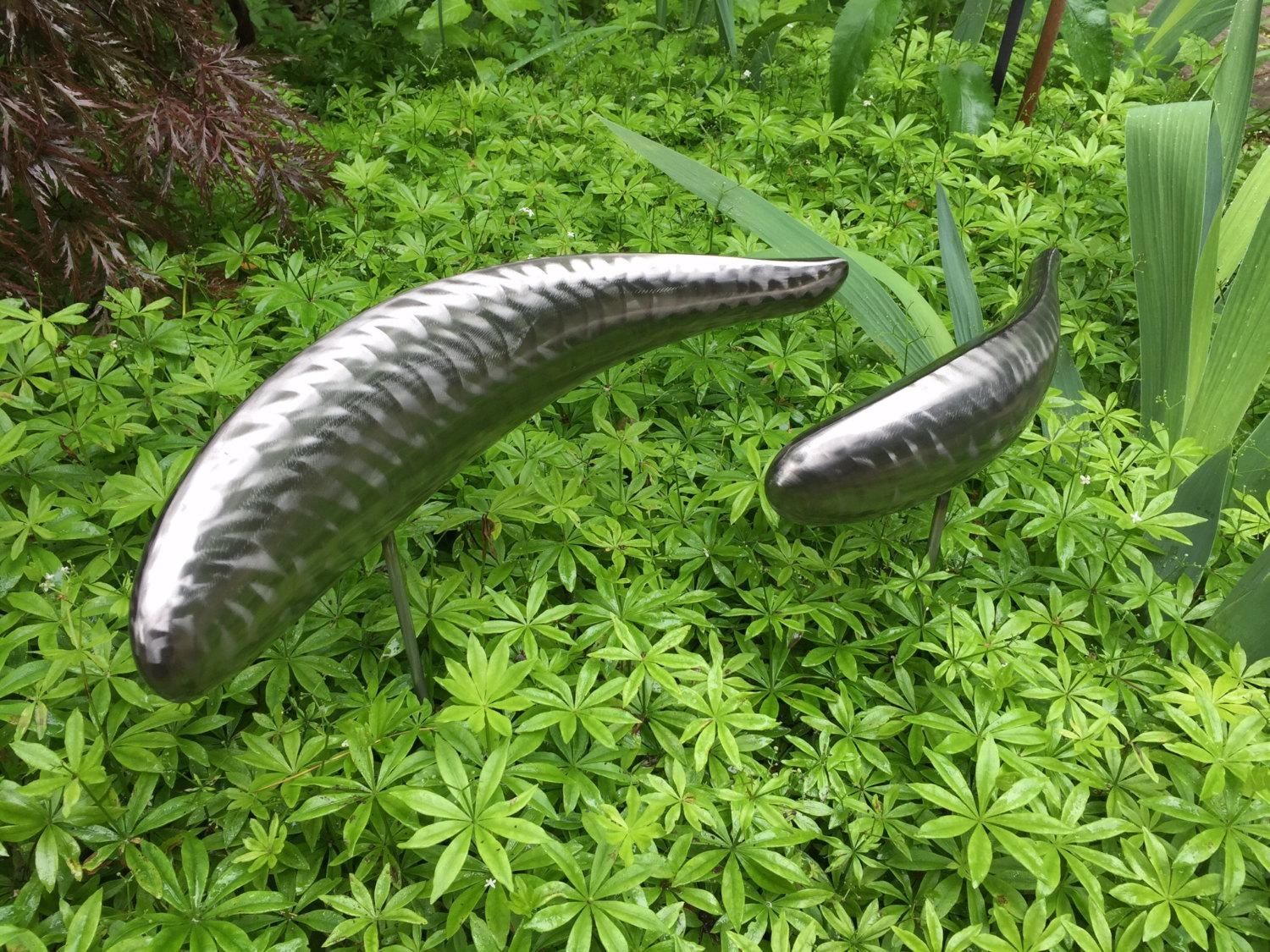 Stainless Steel Fish Sculpture For Garden Landscape Welded Inside Stainless Steel Fish Wall Art (View 4 of 20)