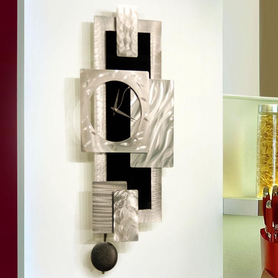 Stupendous Modern Art Wall Clock 83 Metal Wall Art Clock Abstract Intended For Abstract Wall Art With Clock (Photo 4 of 20)
