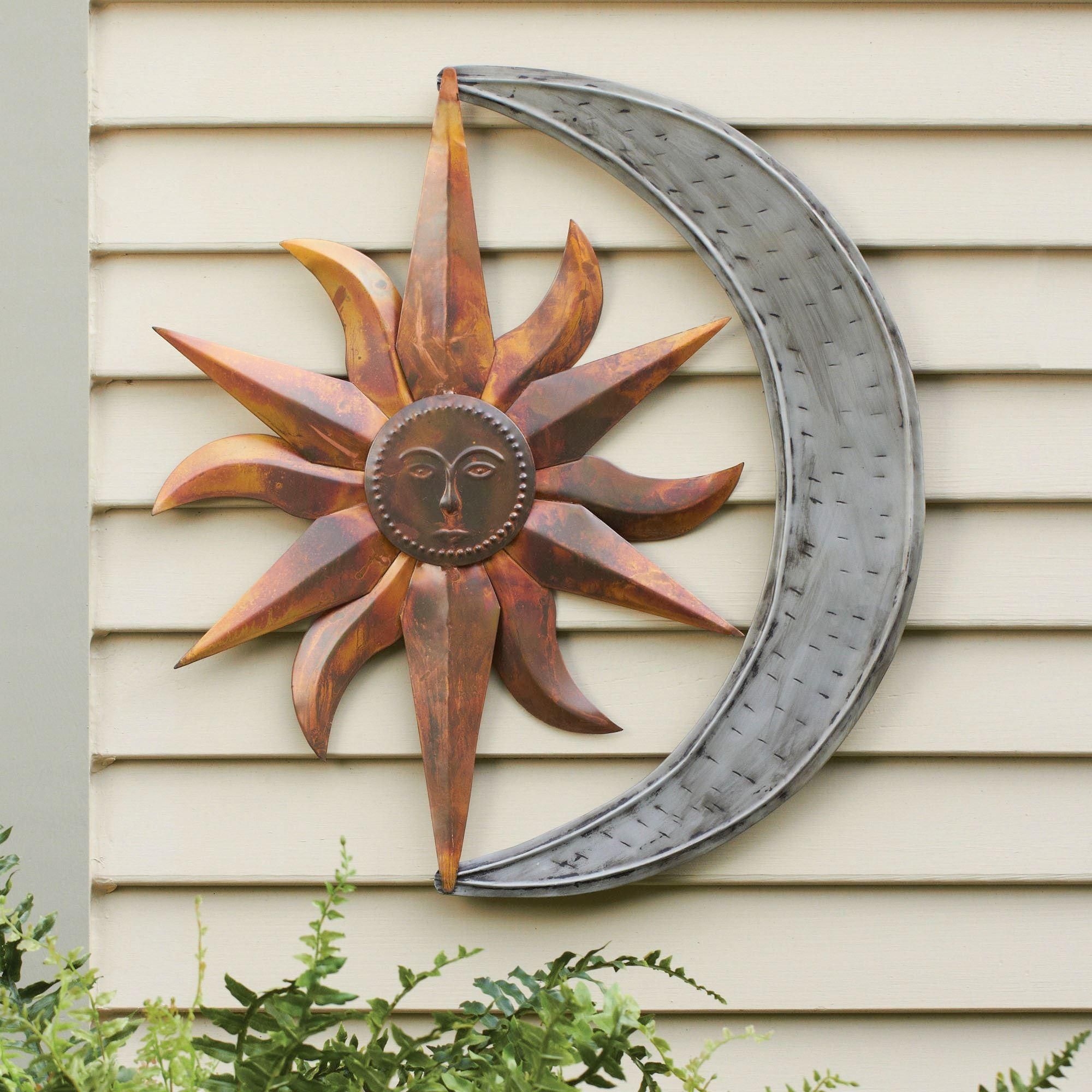 Sun And Moon Indoor Outdoor Metal Wall Art Within Stainless Steel Outdoor Wall Art (View 2 of 20)