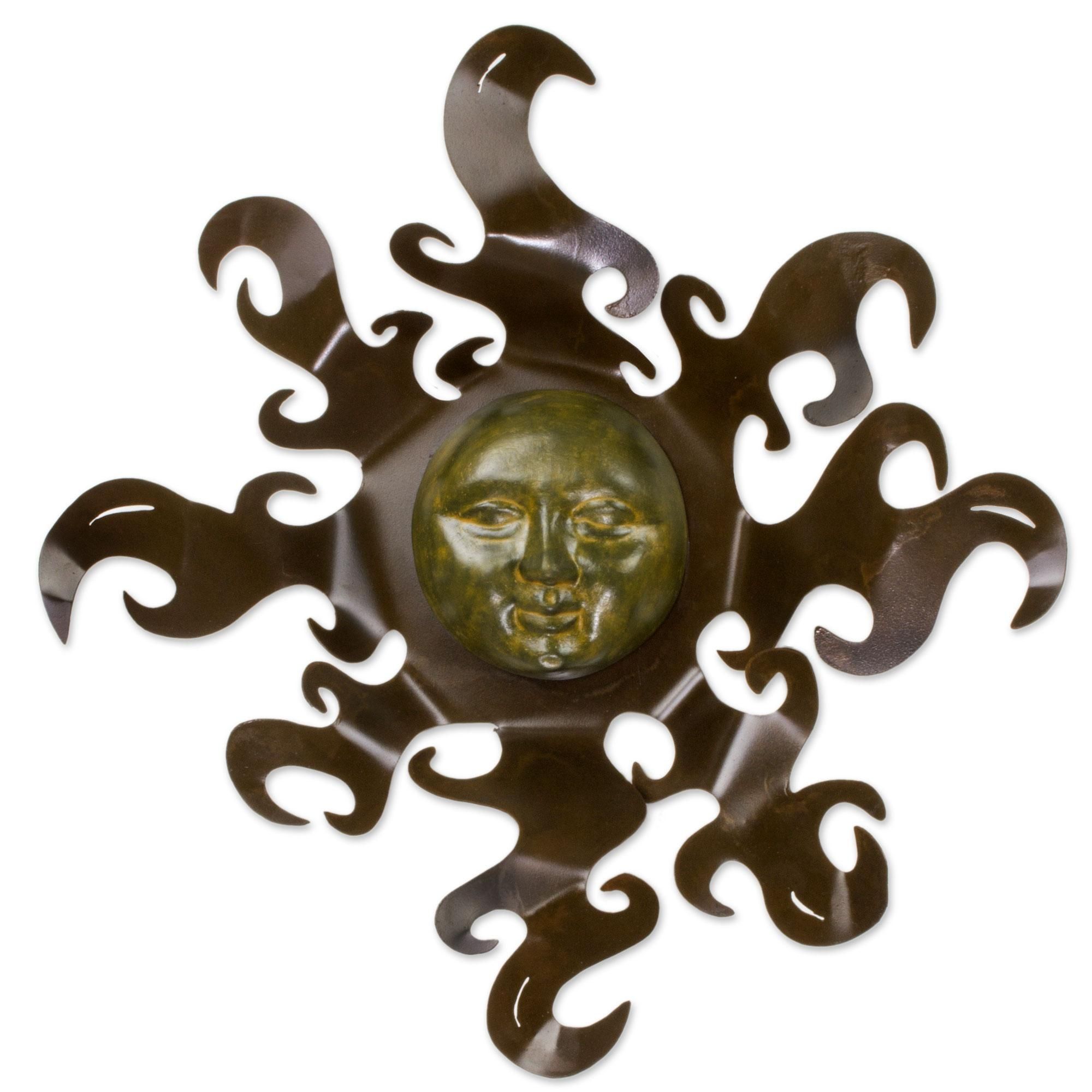 Sun Wall Sculpture Metal And Ceramic Art Handmade In Mexico With Regard To Mexican Metal Wall Art (View 6 of 20)