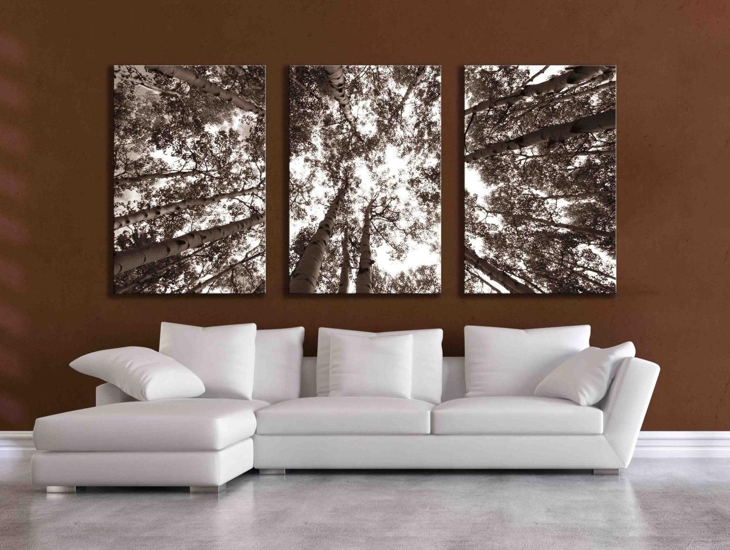 Three Large Multi Panel Wall Art Aspen 20x24 Inch Or 24x36 Pertaining To Multiple Panel Wall Art (Photo 1 of 20)