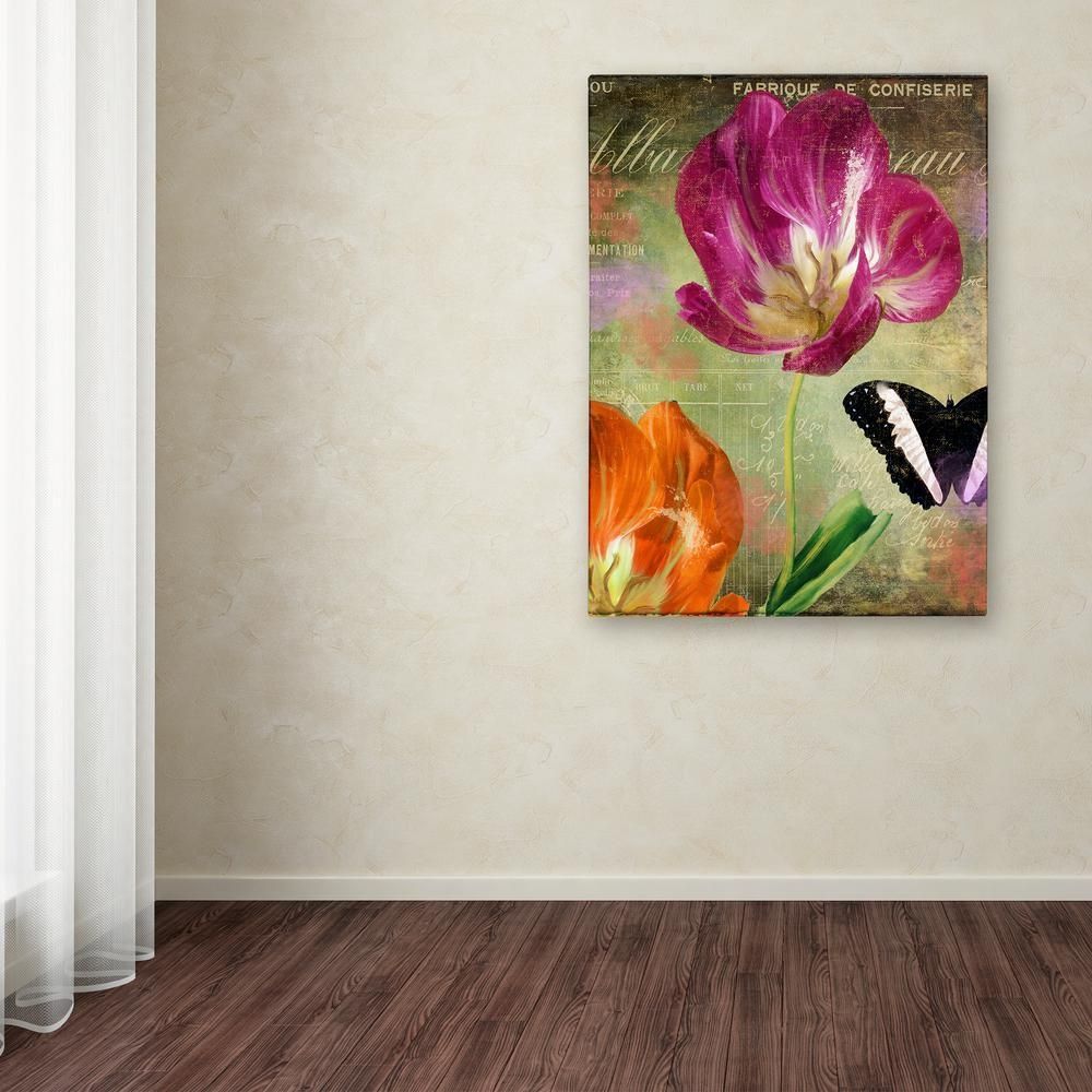 Trademark Fine Art 32 In. X 24 In. "aubergine Peony"color With Aubergine Wall Art (Photo 1 of 20)