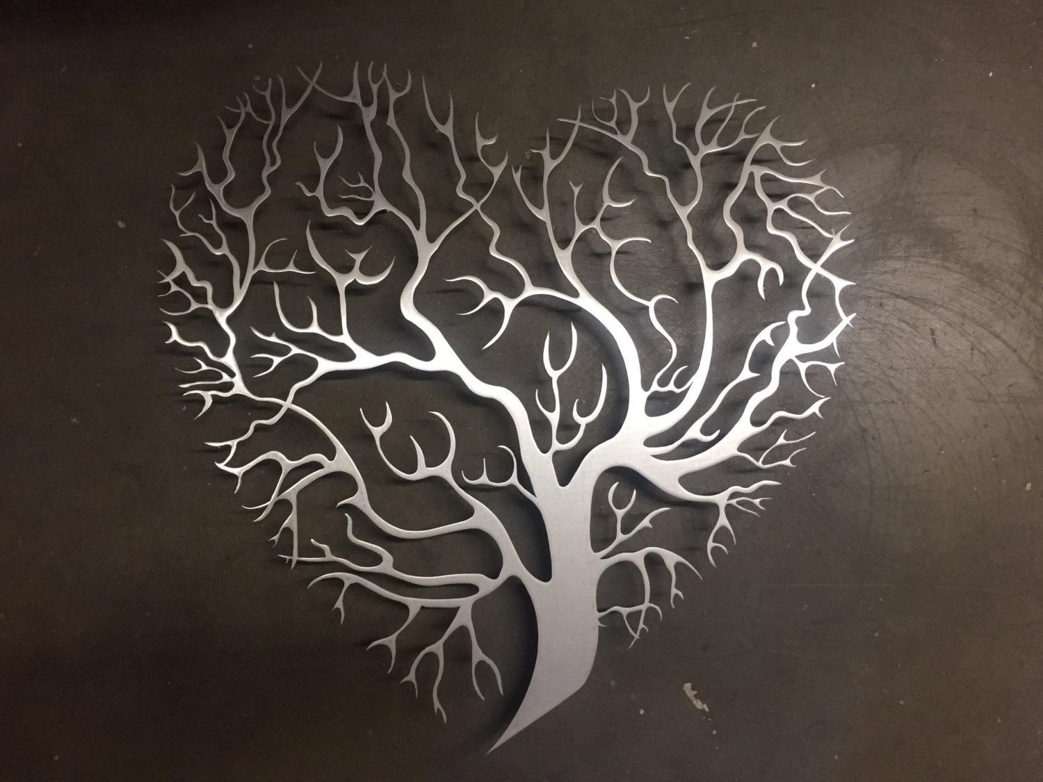 Tree Heart Metal Wall Art Tree Metal Wall Art Unique Wall Intended For Metal Wall Art (View 1 of 20)