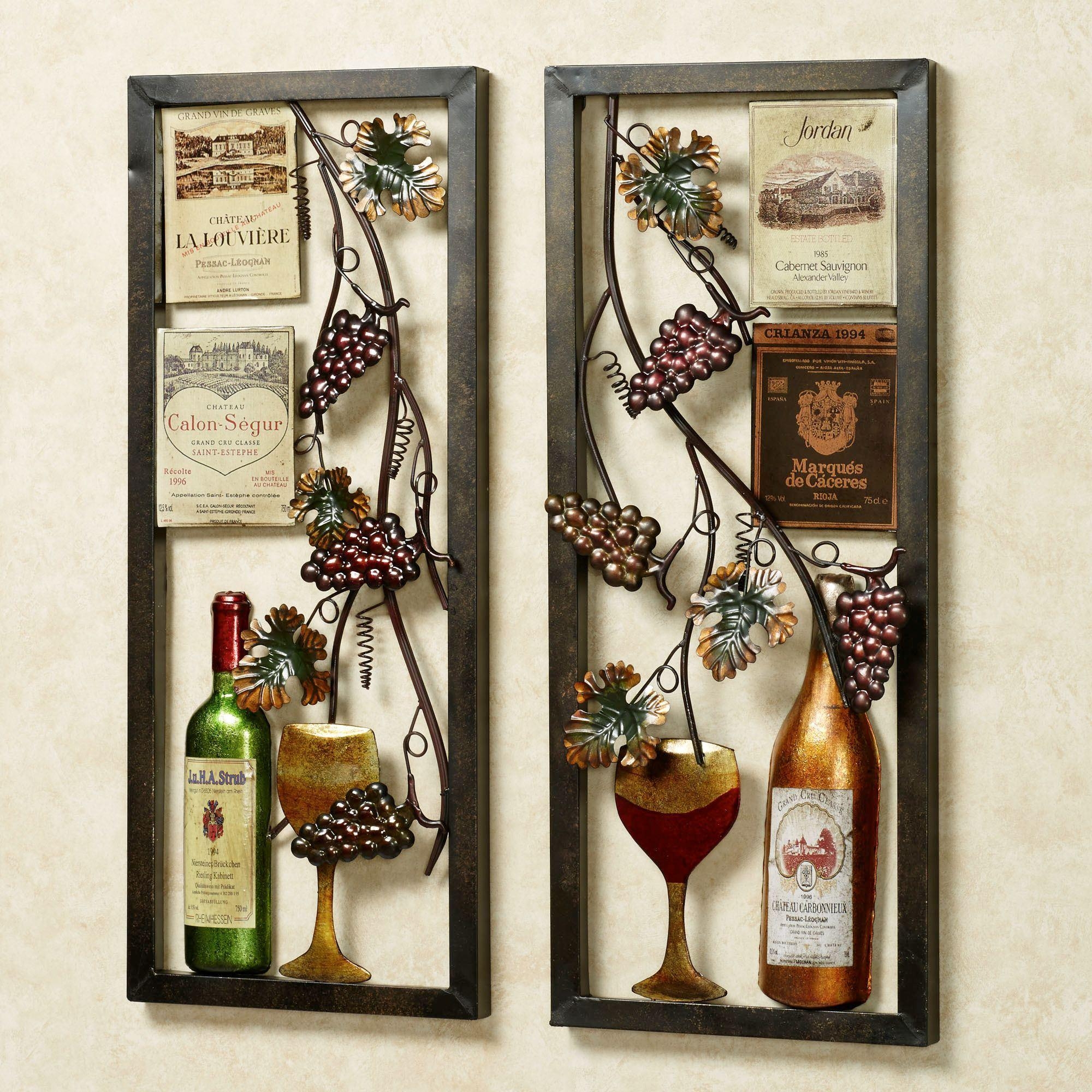 Valley Vineyard Metal Wall Art Set Inside Kitchen Wall Art (Photo 1 of 20)