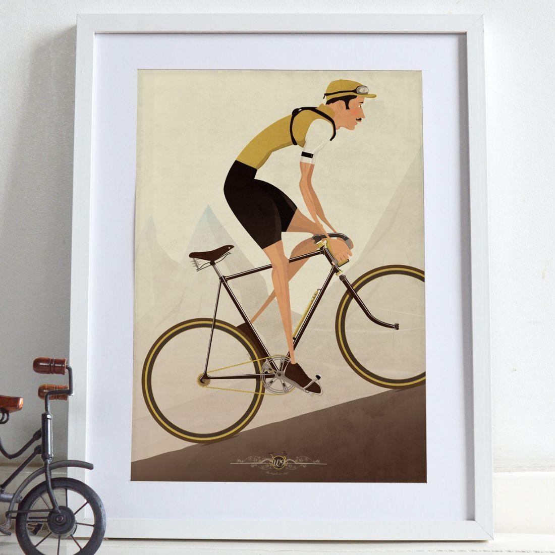 Vintage Cyclist Bicycle Poster Wall Art Bike Print – Ethical.market Intended For Cycling Wall Art (Photo 6 of 20)