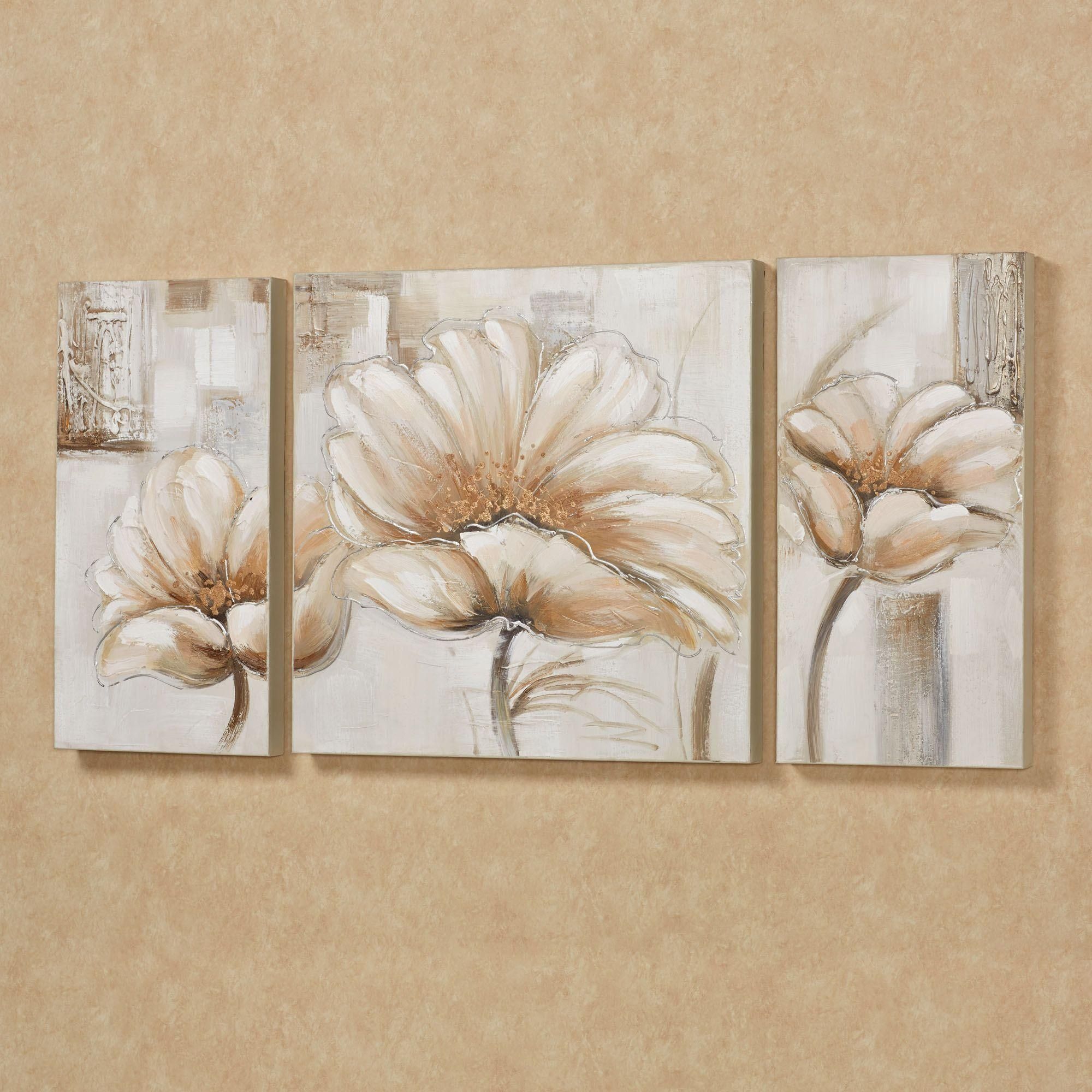 Wall Art. Awesome Floral Canvas Wall Art: Glamorous Floral Canvas Throughout 3 Piece Floral Canvas Wall Art (Photo 16 of 20)