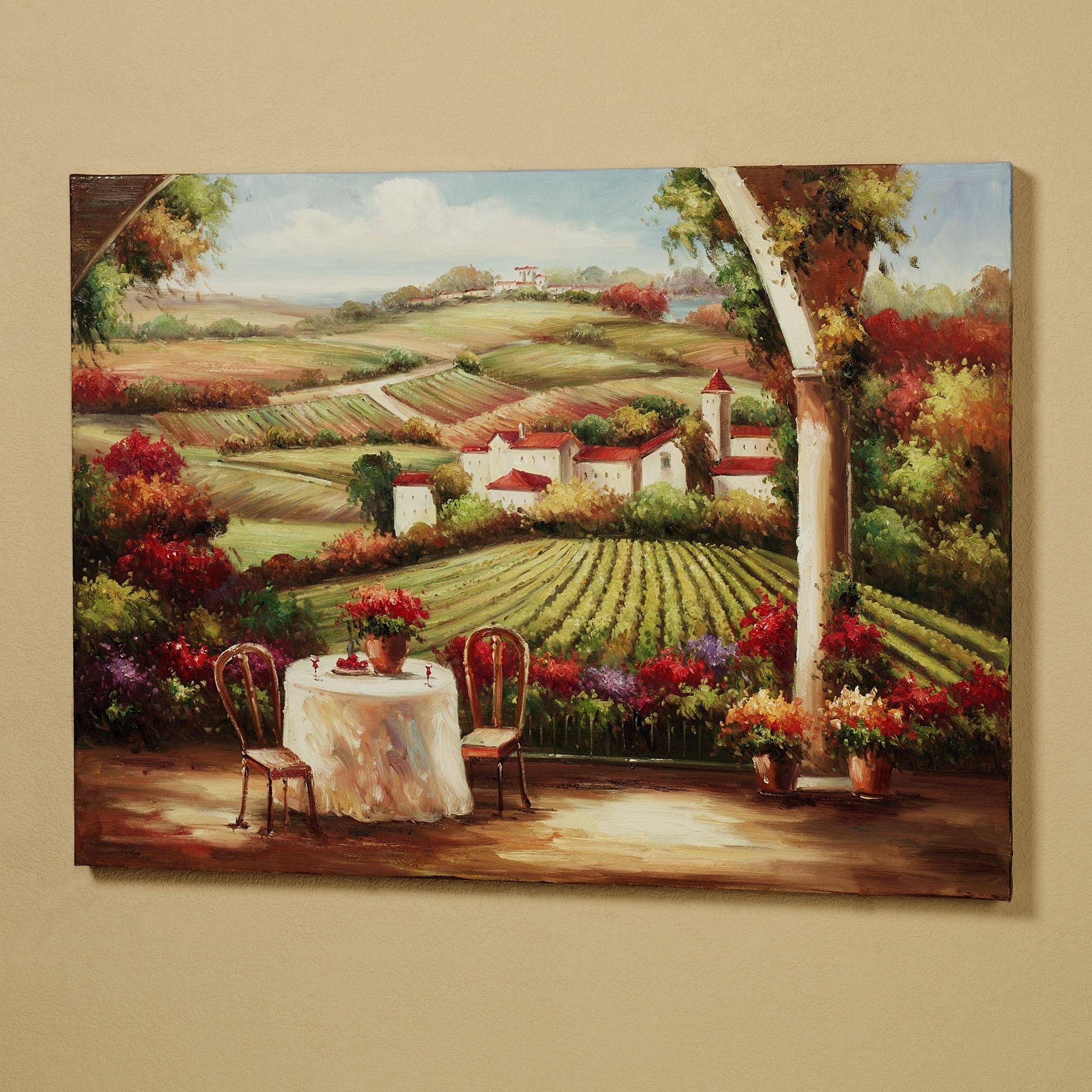 Wall Art Designs: Terrific Vineyard Wall Art Wine Decor Kitchen Inside Vineyard Wall Art (Photo 1 of 20)