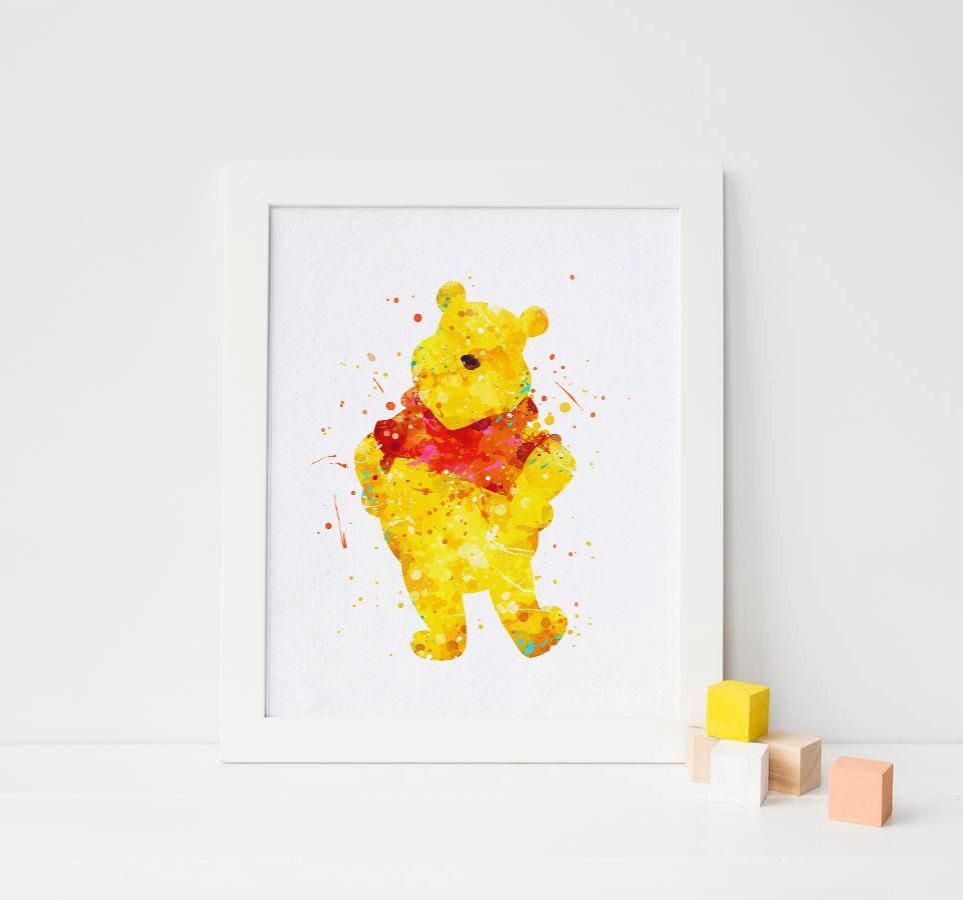 Winnie The Pooh Print Watercolor Winnie The Pooh Wall Art With Winnie The Pooh Wall Art (View 13 of 20)