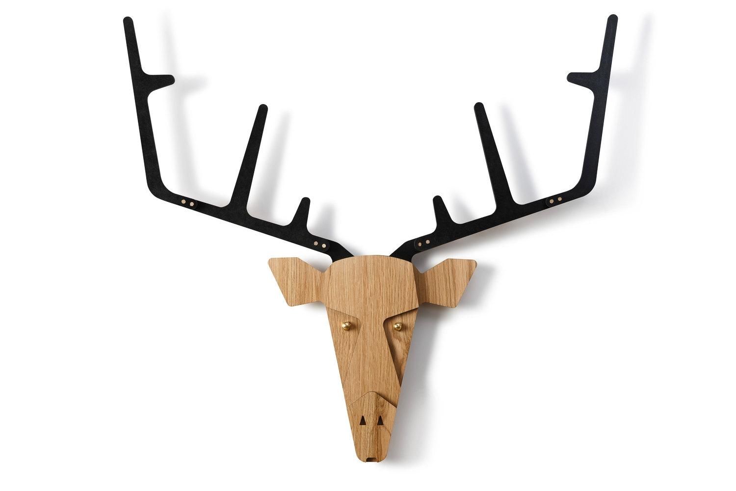 Wooden Deer Head Wall Art Decor Deer Head Animal Head Stag For Stag Head Wall Art (View 8 of 20)