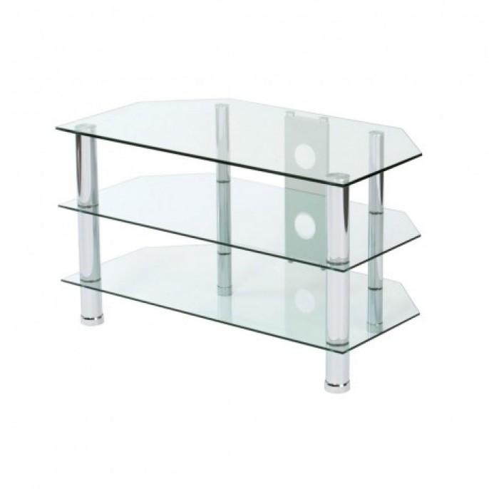 3 Tier Clear Glass Tv Stand | Poundstretcher For Recent Clear Glass Tv Stand (Photo 1 of 20)