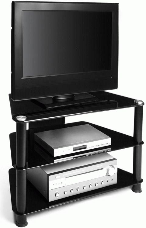 32 Inch Corner Lcd Tv Stand In Black Glass Finish Rta Tvm 021b In Most Recent 32 Inch Tv Stands (View 3 of 20)