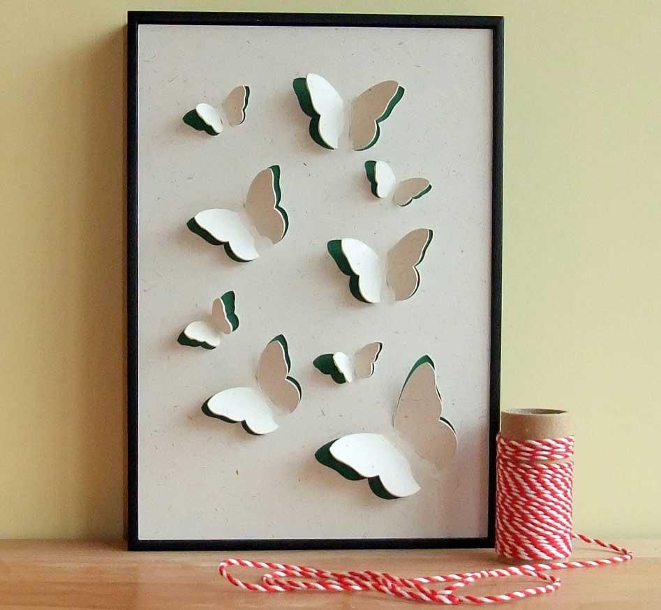 3d Butterfly Framed Wall Art Hand Cut | Home Interior & Exterior Regarding 3d Butterfly Framed Wall Art (Photo 1 of 20)