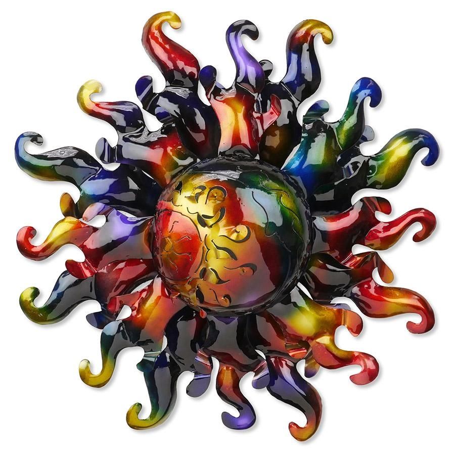 3d Metal Wall Sculpture – Sun And Moon On Swirling Sun Inside Sun And Moon Metal Wall Art (Photo 17 of 20)
