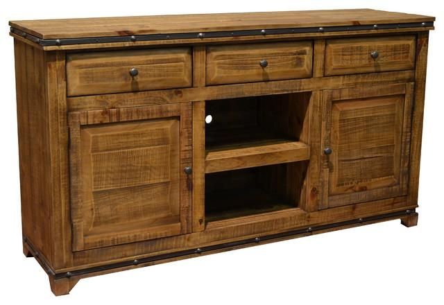 Addison Solid Wood Tv Stand Media Console – Rustic – Entertainment Regarding 2018 Hard Wood Tv Stands (View 1 of 20)