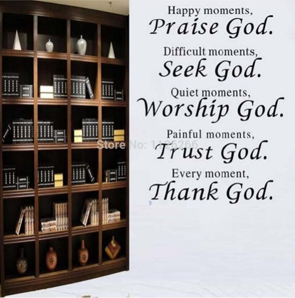 Aliexpress : Buy Happy Moments Praise God Christian Quotes The Regarding Christian Word Art For Walls (Photo 20 of 20)