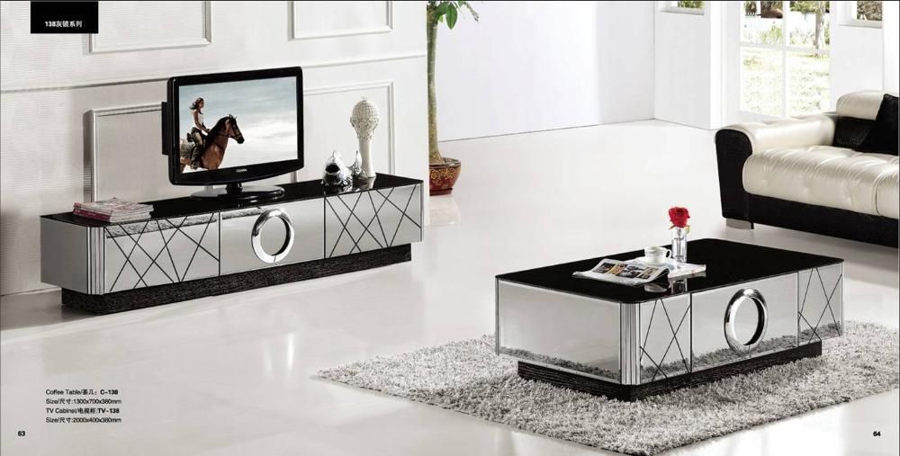 Aliexpress : Buy Modern Gray Mirror Modern Furniture, Coffee Within Best And Newest Tv Cabinets And Coffee Table Sets (Photo 5669 of 7825)