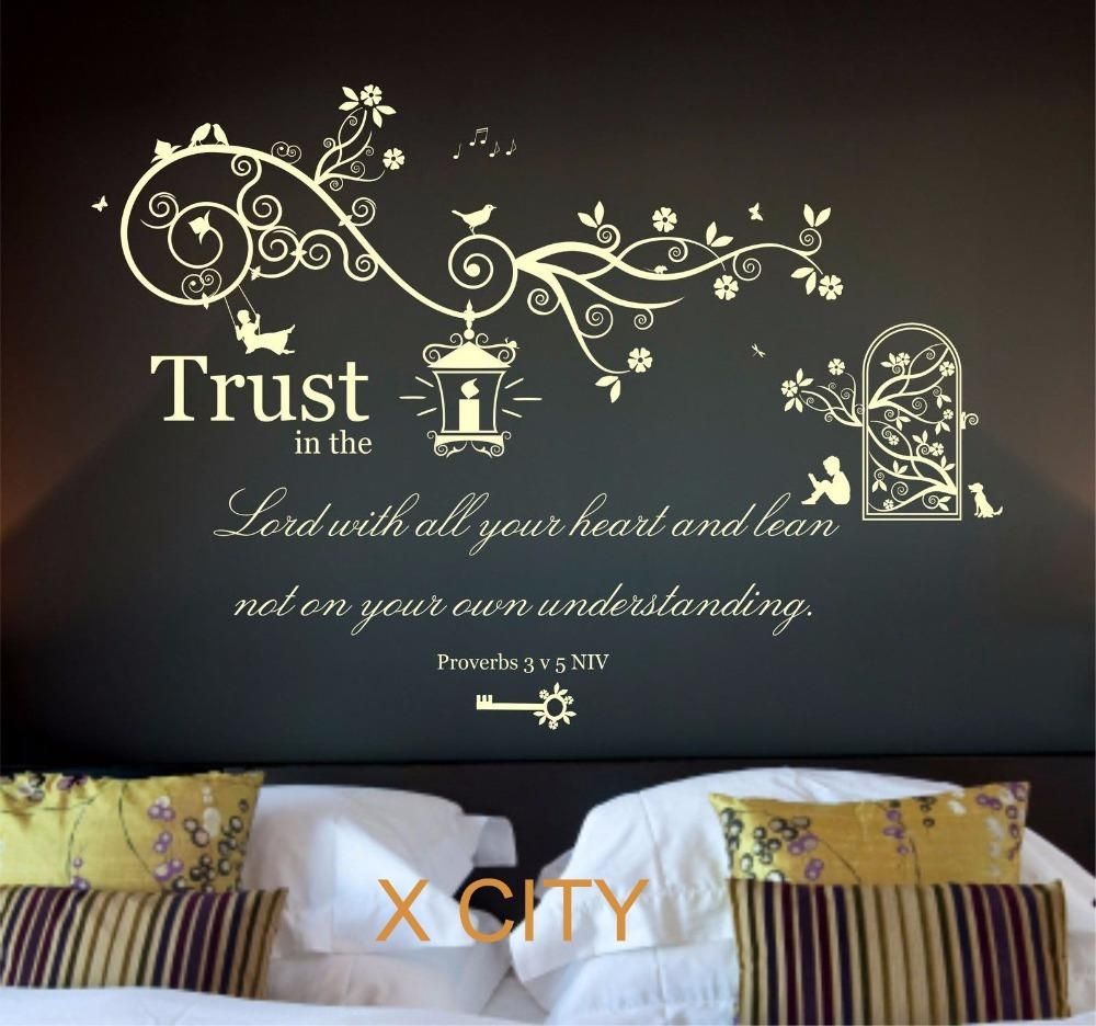 Aliexpress : Buy Proverbs 3 V 5 Bible Quote Verse Christian With Christian Word Art For Walls (View 5 of 20)