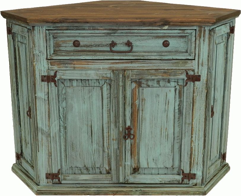 Antique Turquoise Corner Tv Stand, Turquoise Corner Tv Stand In Most Popular Rustic Corner Tv Stands (View 4 of 20)