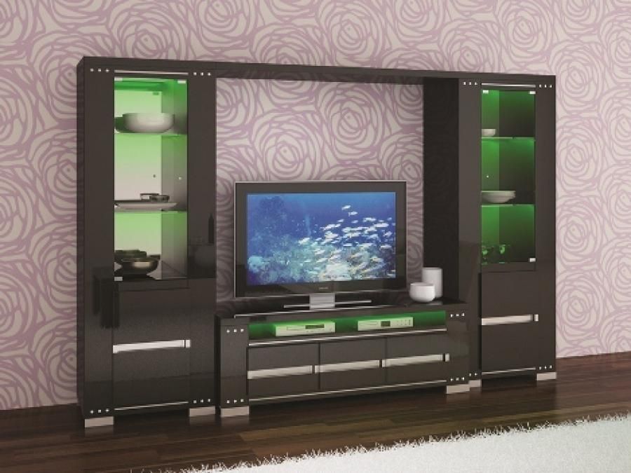 Armonia Diamond Tv Unit | High Gloss Black Tv Unit | Contemporary Pertaining To Most Current Black Gloss Tv Wall Unit (Photo 3609 of 7825)