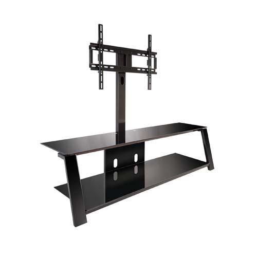 Bello Triple Play Tv Stand With Swivel Mount For 70 Inch Screens For Most Current Swivel Black Glass Tv Stands (View 13 of 20)