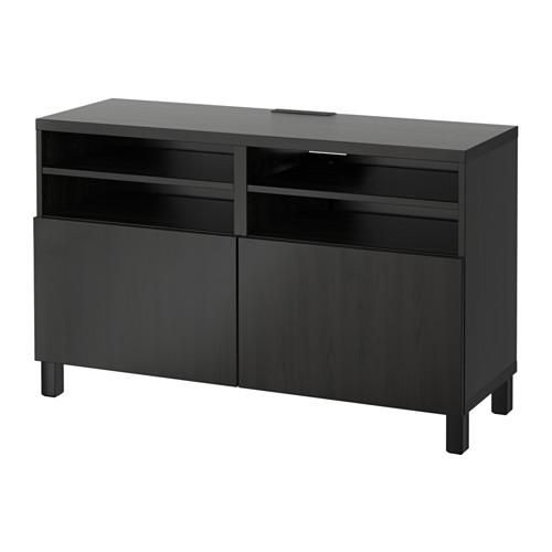 Bestå Tv Unit With Doors – 47 1/4x15 3/4x29 1/8 ", Lappviken Black Throughout Most Current Black Tv Cabinets With Doors (View 18 of 20)