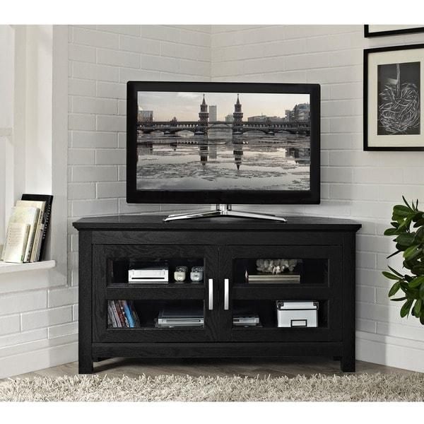 Black Wood 44 Inch Corner Tv Stand – Free Shipping Today Throughout Best And Newest Black Wood Corner Tv Stands (Photo 3819 of 7825)