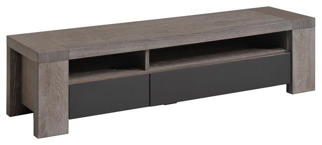 Bristol Gray French Oak Tv Stand – Contemporary – Entertainment Inside Most Up To Date Grey Wood Tv Stands (Photo 4822 of 7825)