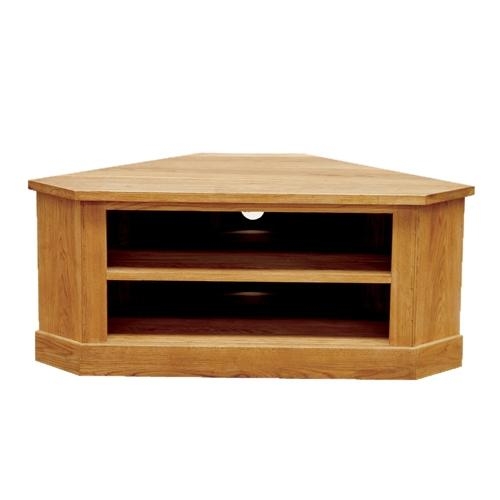 Brooklyn Contemporary Oak Low Corner Tv Cabinet With Most Up To Date Low Corner Tv Cabinets (Photo 1 of 20)