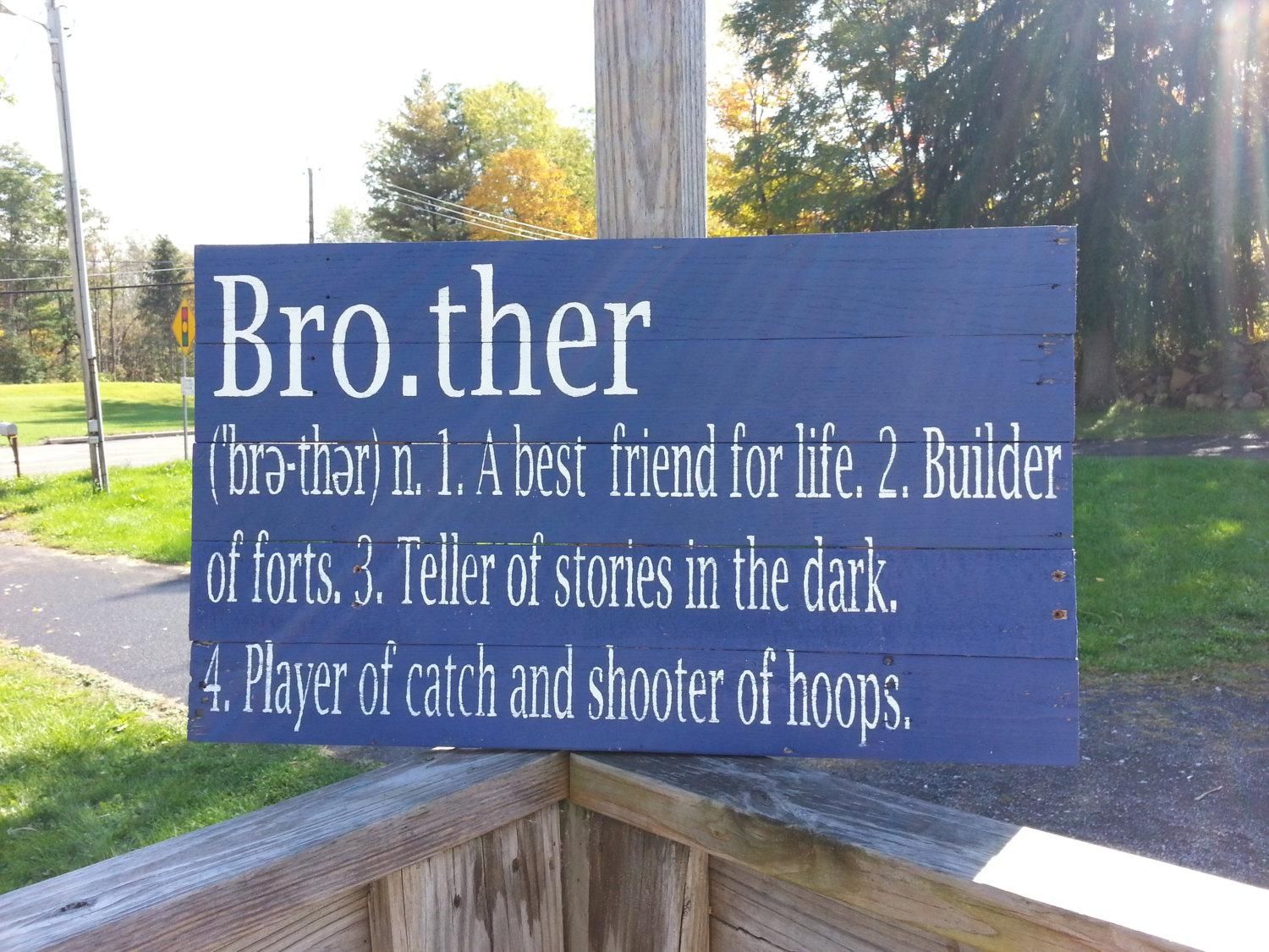 Brother Definition Sign, Reclaimed Wood Sign, Siblings Sign For Brother Definition Wall Art (Photo 8 of 20)