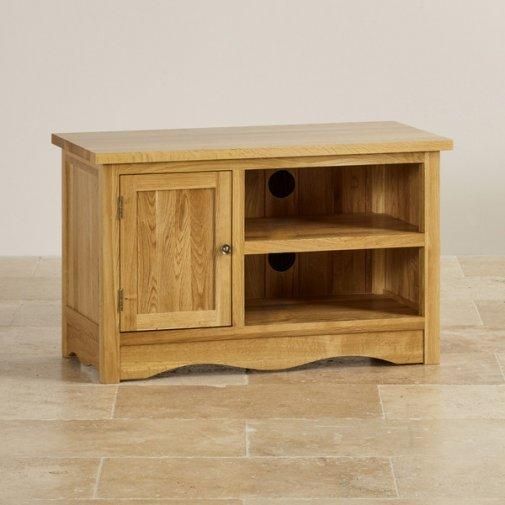 Cairo Small Tv + Dvd Cabinet In Natural Oak | Oak Furniture Land Inside 2018 Small Oak Tv Cabinets (Photo 5426 of 7825)