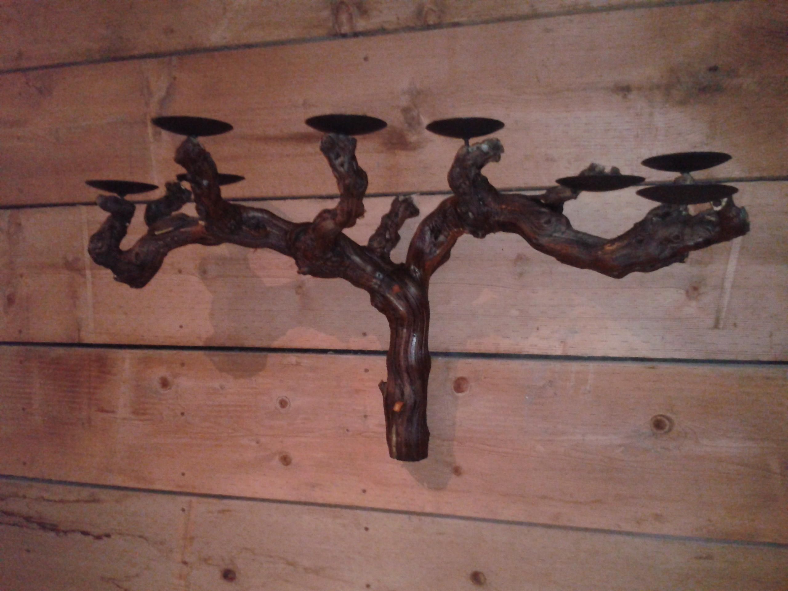 Candle Holder Free Standing | Winebarrelfurniture With Grape Vine Wall Art (Photo 5 of 20)