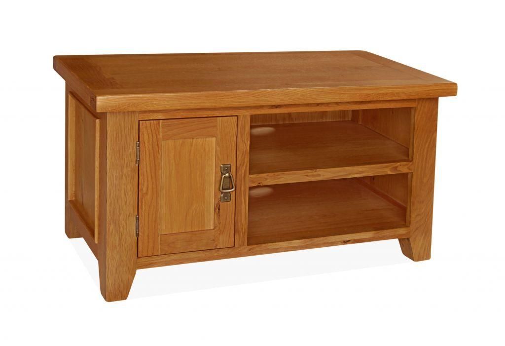 Canterbury Oak Small Tv Unit Inside Best And Newest Small Oak Tv Cabinets (View 7 of 20)