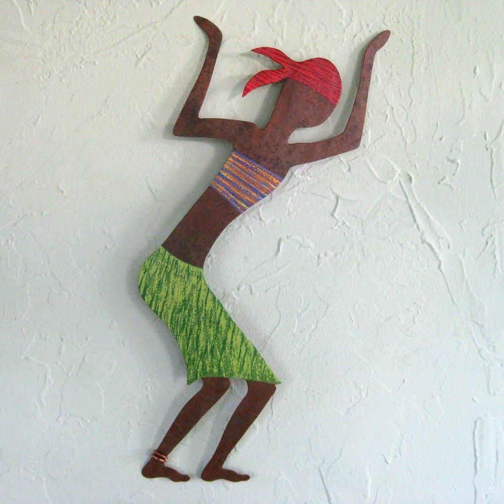 Caribbean Dancer Metal Wall Art Sculpture Green And Red Regarding Caribbean Metal Wall Art (Photo 5 of 20)