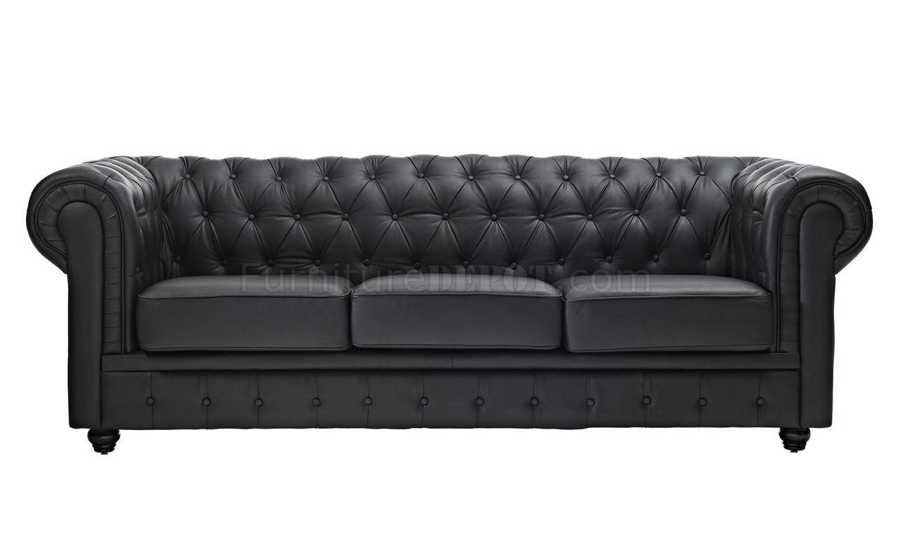 Chesterfield Sofa In Black Leathermodway W/options Within Chesterfield Black Sofas (View 7 of 20)