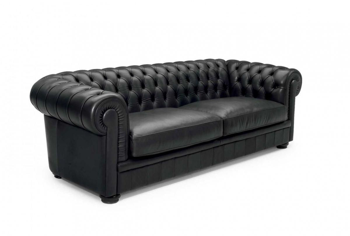 Chesterfield Sofa / Leather / 2 Seater / Black – King – Natuzzi Throughout Chesterfield Black Sofas (View 17 of 20)