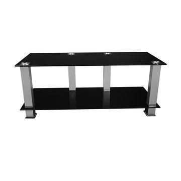 China Black Glass Tv Stands With Aluminum Square Tubes On Global With Most Recently Released Square Tv Stands (Photo 5257 of 7825)