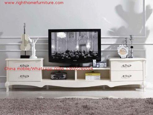 Classic Tv Stand Wood Furniture Audiovisual Cabinet In White Matt Inside Latest Classic Tv Stands (View 13 of 20)
